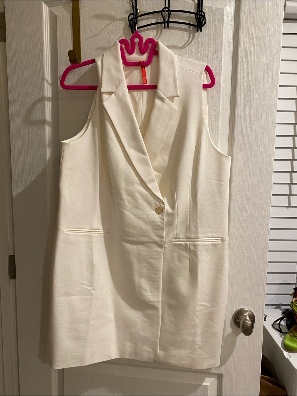 SPANX Ivory Sleeveless Blazer Dress